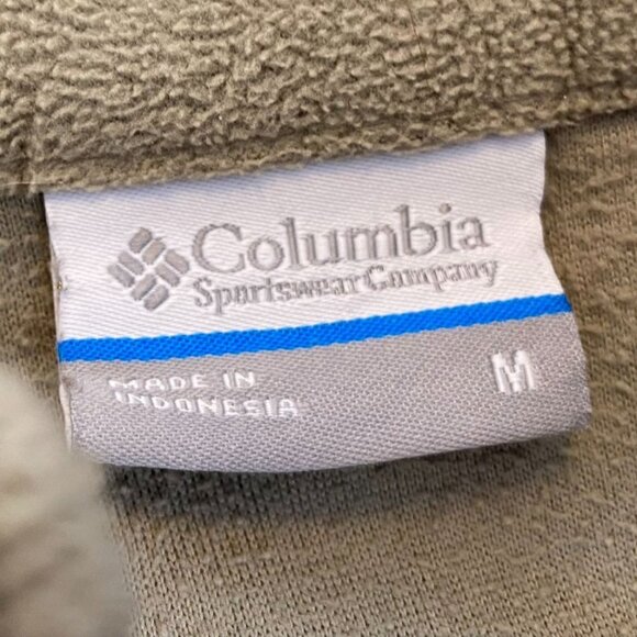 Columbia Mens Fleece Pullover Half-Zip Jacket M Fleece Casual Beige - Picture 3 of 6